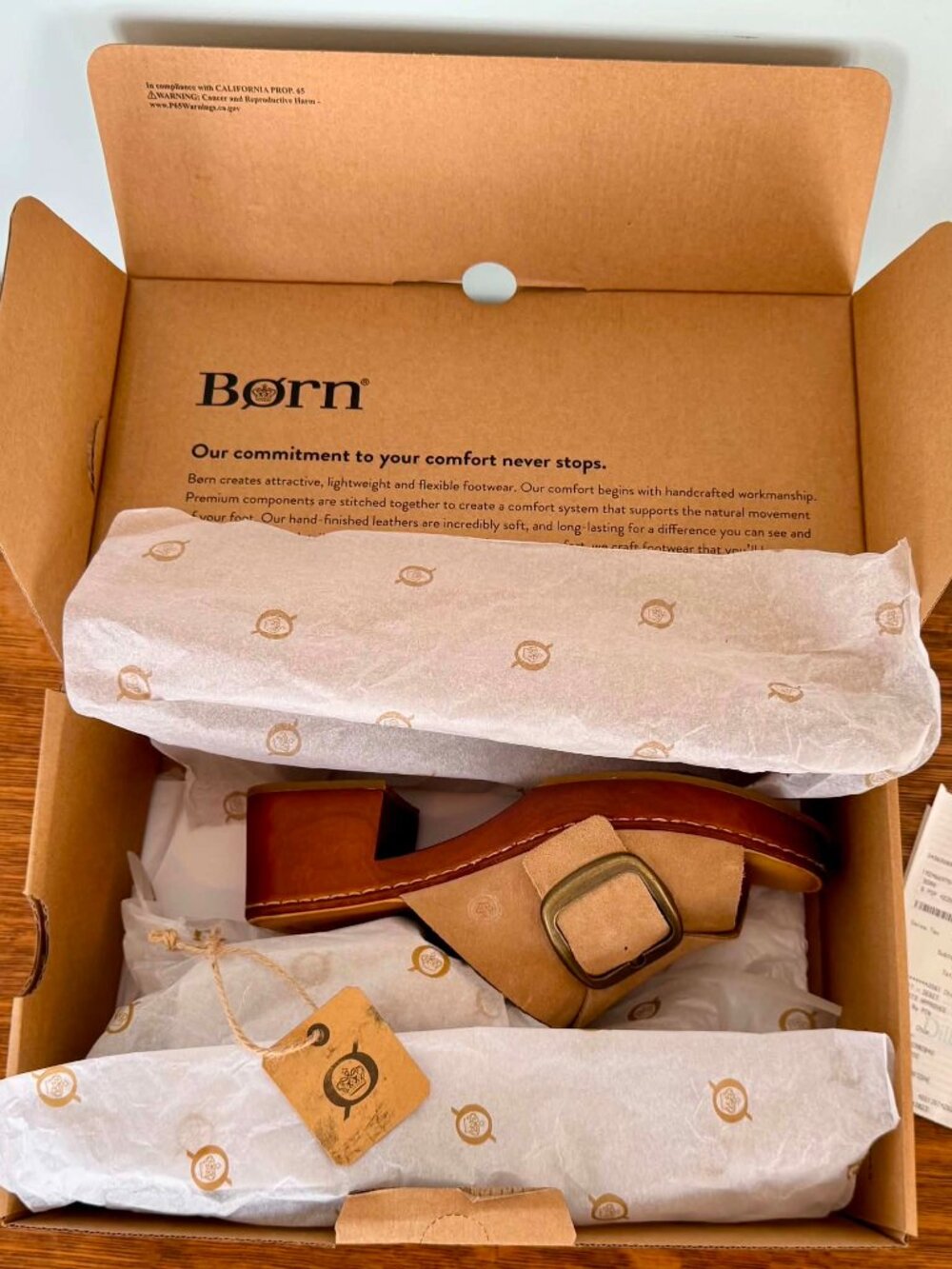 BORN Suede Leather Wedge Open-Toe Mule/Slides - Picture 15 of 16